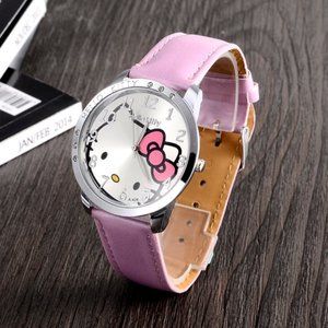 Hello Kitty Watch Large Face Pink Bow CZ Accents
